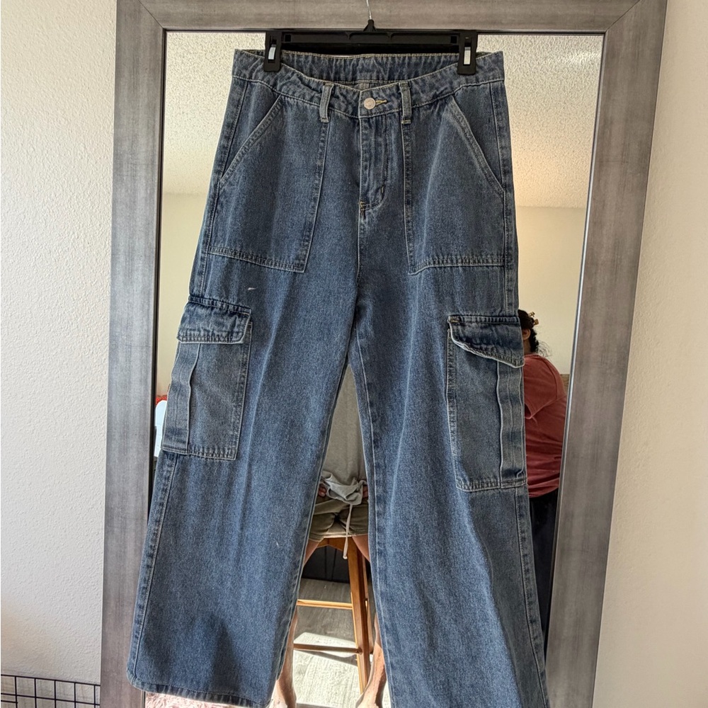 Stylish Blue Cargo Jeans